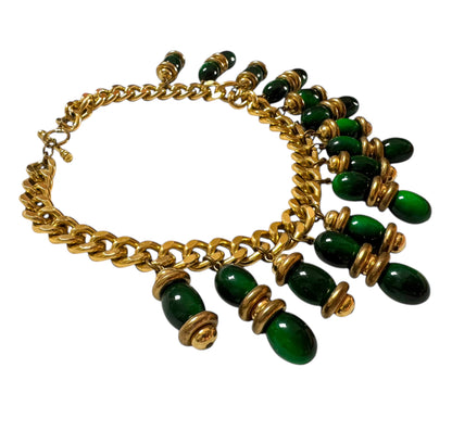 Vintage Massive Chunky Green Collar Necklace