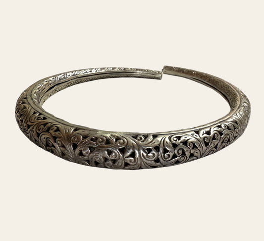 Engraved Silver Choker, One-of-a-Kind