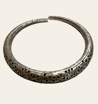 Engraved Silver Choker, One-of-a-Kind