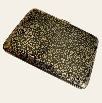 Antique Russian Silver & Niello Floral Cigarette Case (Marked 84, c.1900)