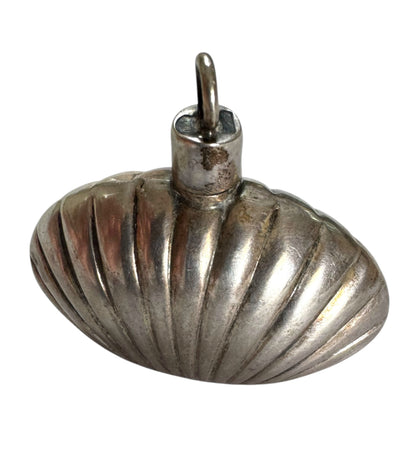19th-Century Continental Silver Shell Perfume Flask