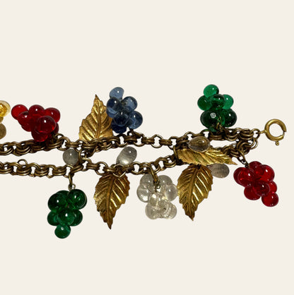 1950s Grape Cluster Necklace & Bracelet Set