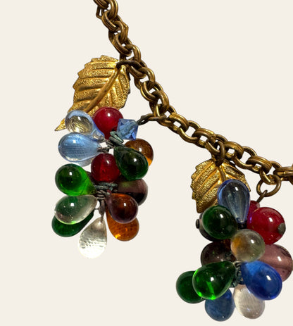 1950s Grape Cluster Necklace & Bracelet Set