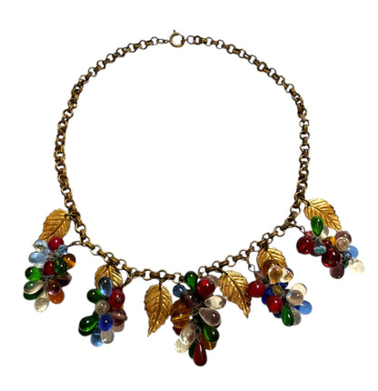 1950s Grape Cluster Necklace & Bracelet Set