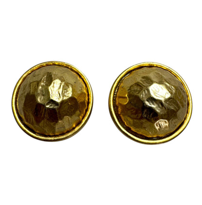 Les Bernard Hammered Gold Tone Necklace And Earrings Set