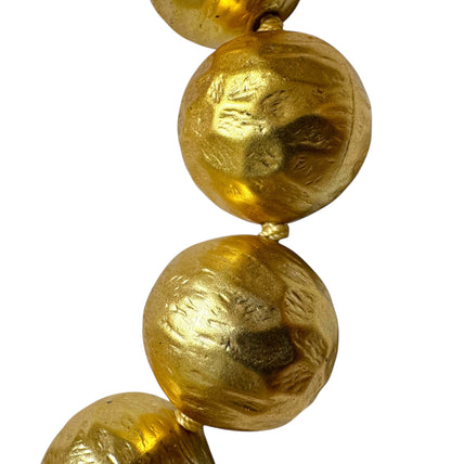 Les Bernard Hammered Gold Tone Necklace And Earrings Set