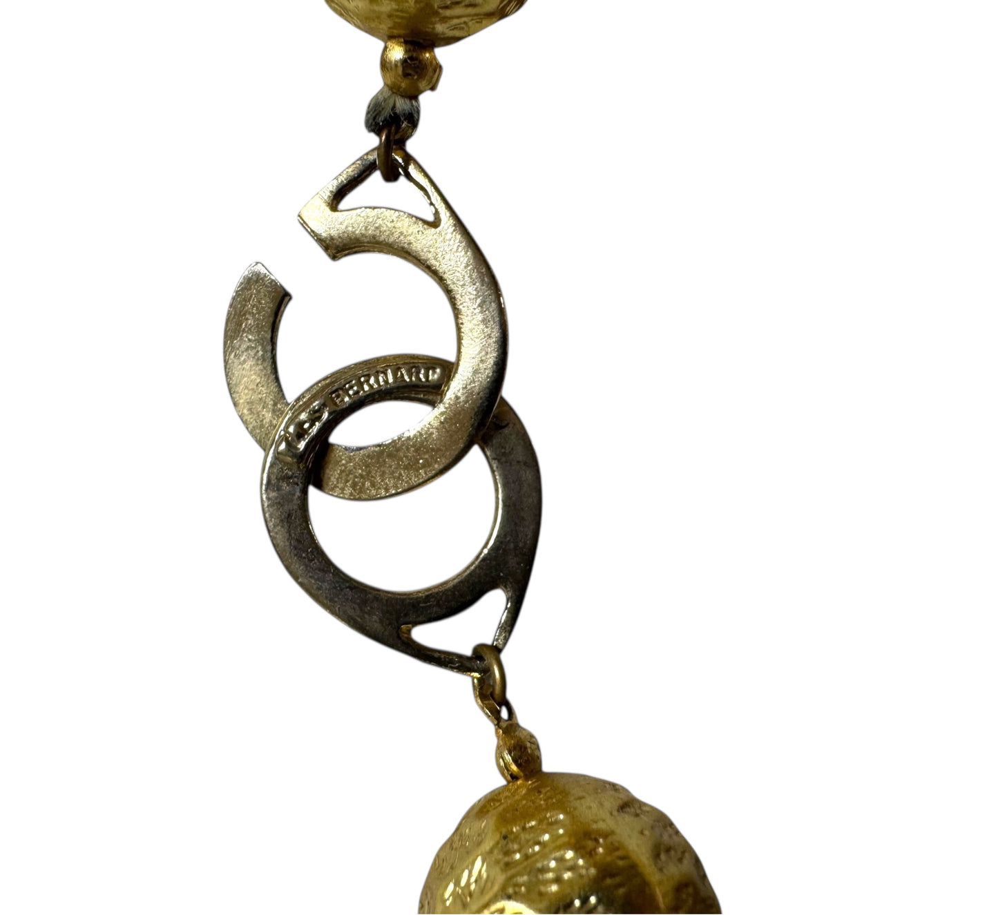 Les Bernard Hammered Gold Tone Necklace And Earrings Set