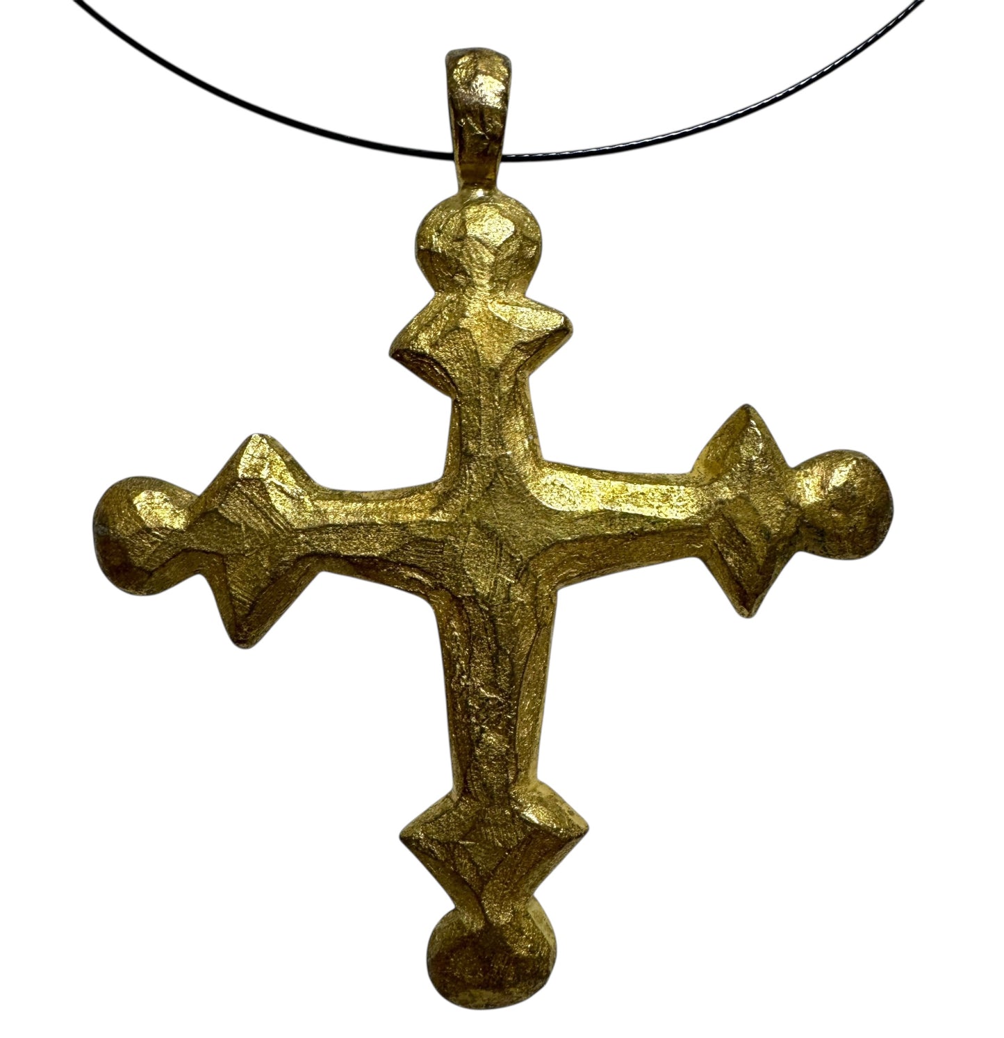 1990s Large Sculptural Cross Pendant