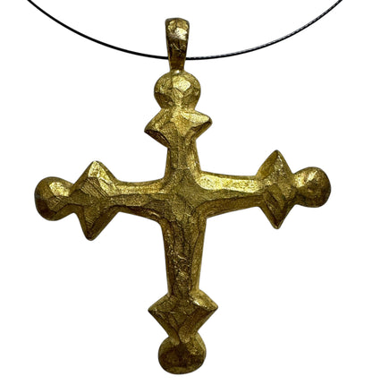 1990s Large Sculptural Cross Pendant