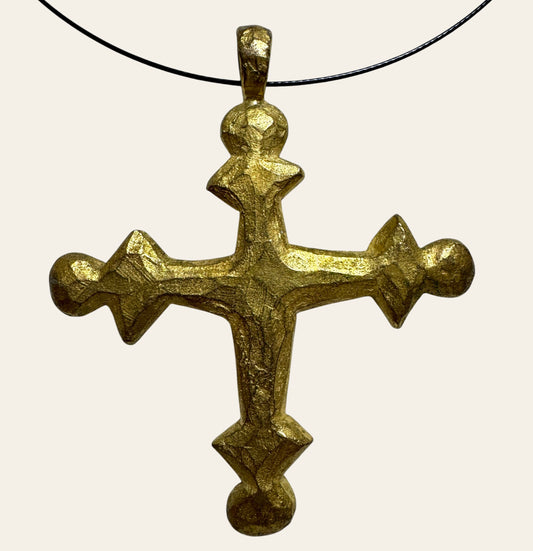 1990s Large Sculptural Cross Pendant
