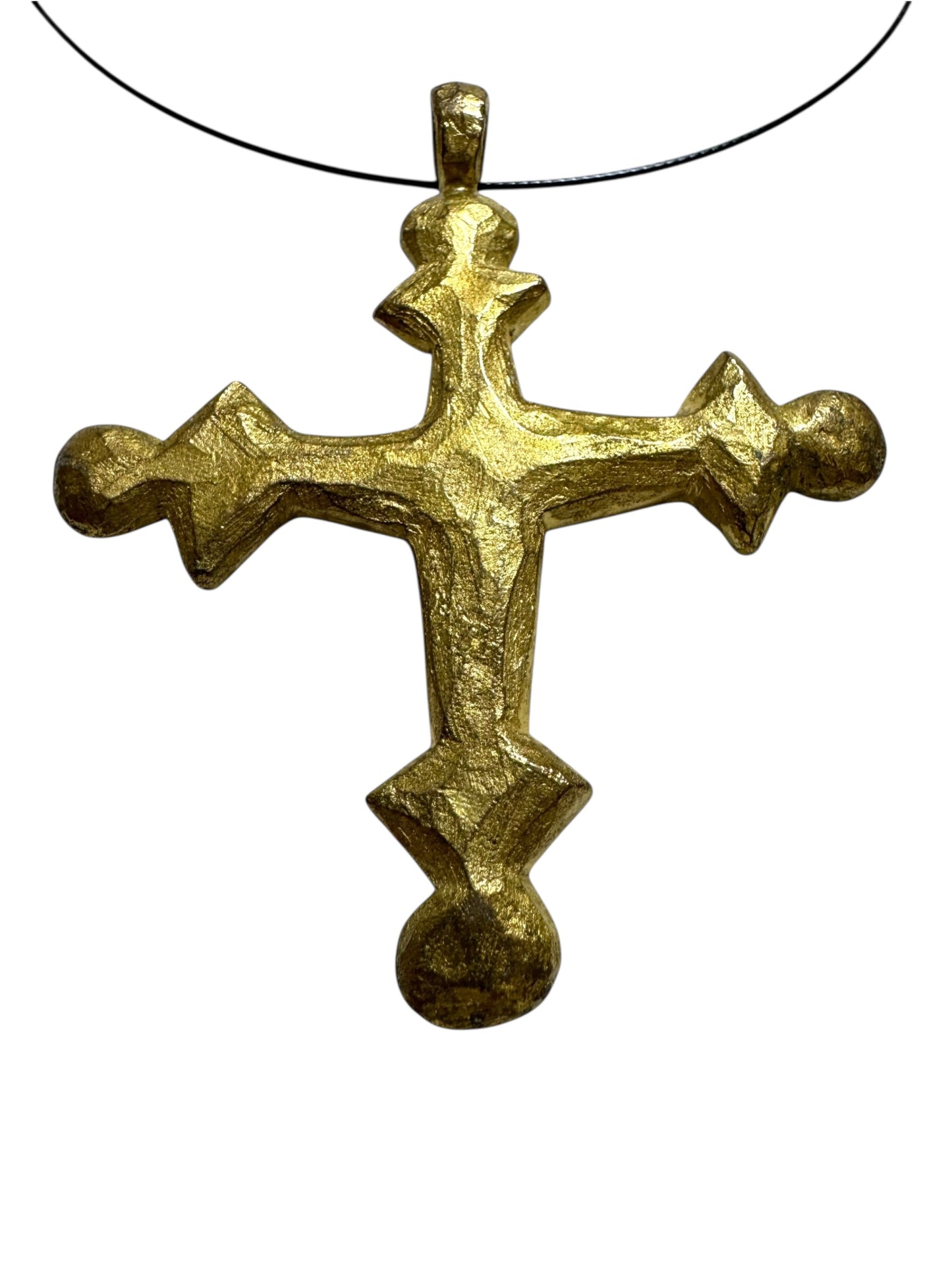 1990s Large Sculptural Cross Pendant