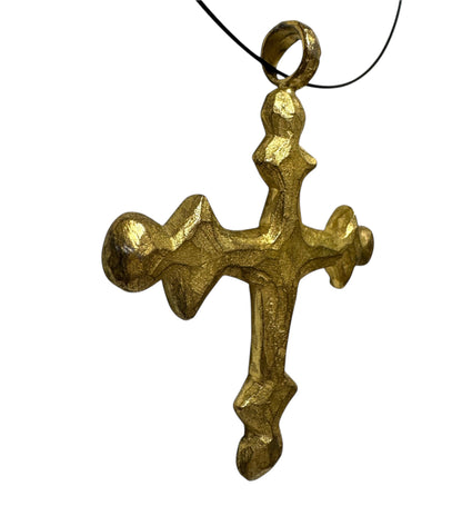 1990s Large Sculptural Cross Pendant