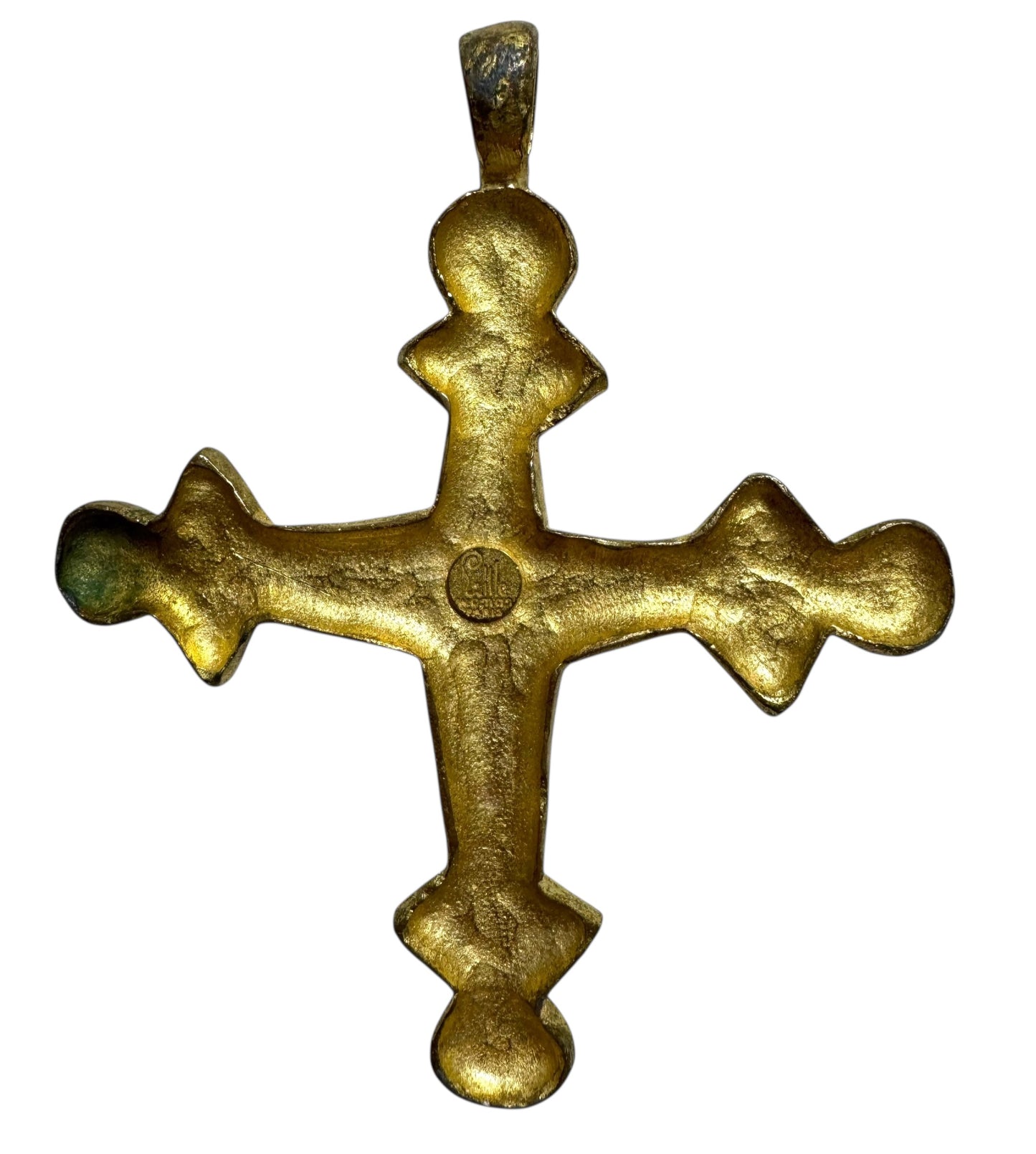 1990s Large Sculptural Cross Pendant