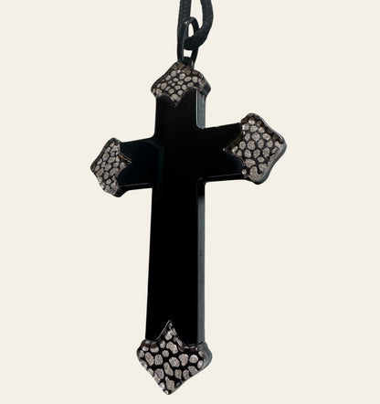 A Massive JMP Laminated Acrylic Cross Pendant