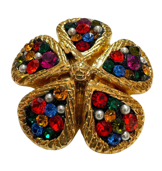 1980's Jacky de G Clover Brooch
