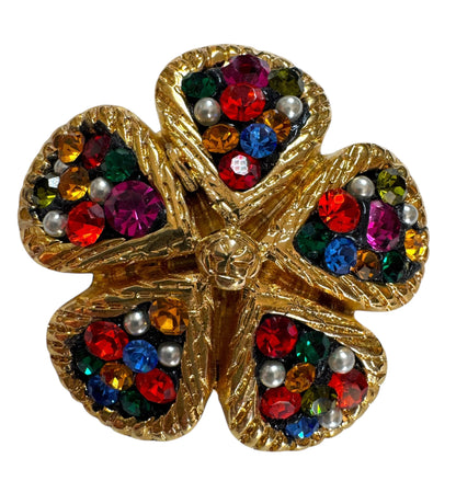 1980's Jacky de G Clover Brooch
