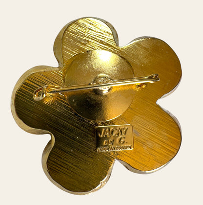 1980's Jacky de G Clover Brooch
