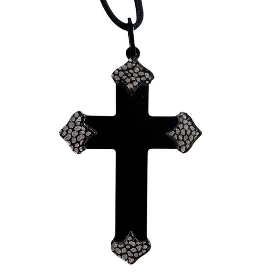 A Massive JMP Laminated Acrylic Cross Pendant