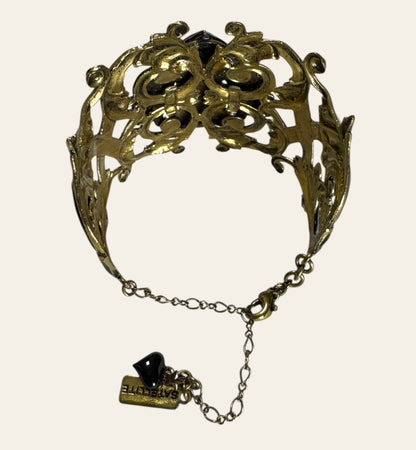 1990's Satellite Baroque Heart Cuff Bracelet