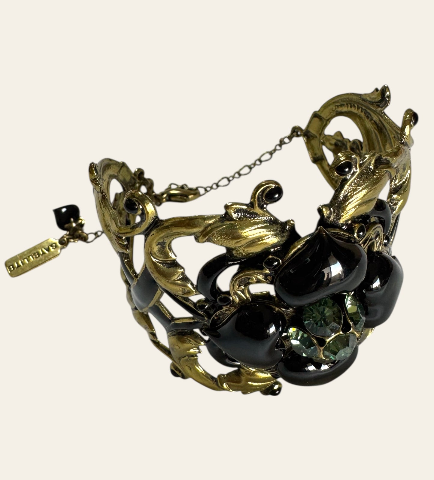 1990's Satellite Baroque Heart Cuff Bracelet