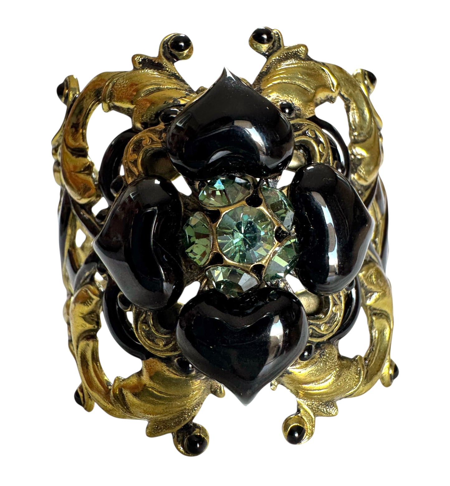 1990's Satellite Baroque Heart Cuff Bracelet