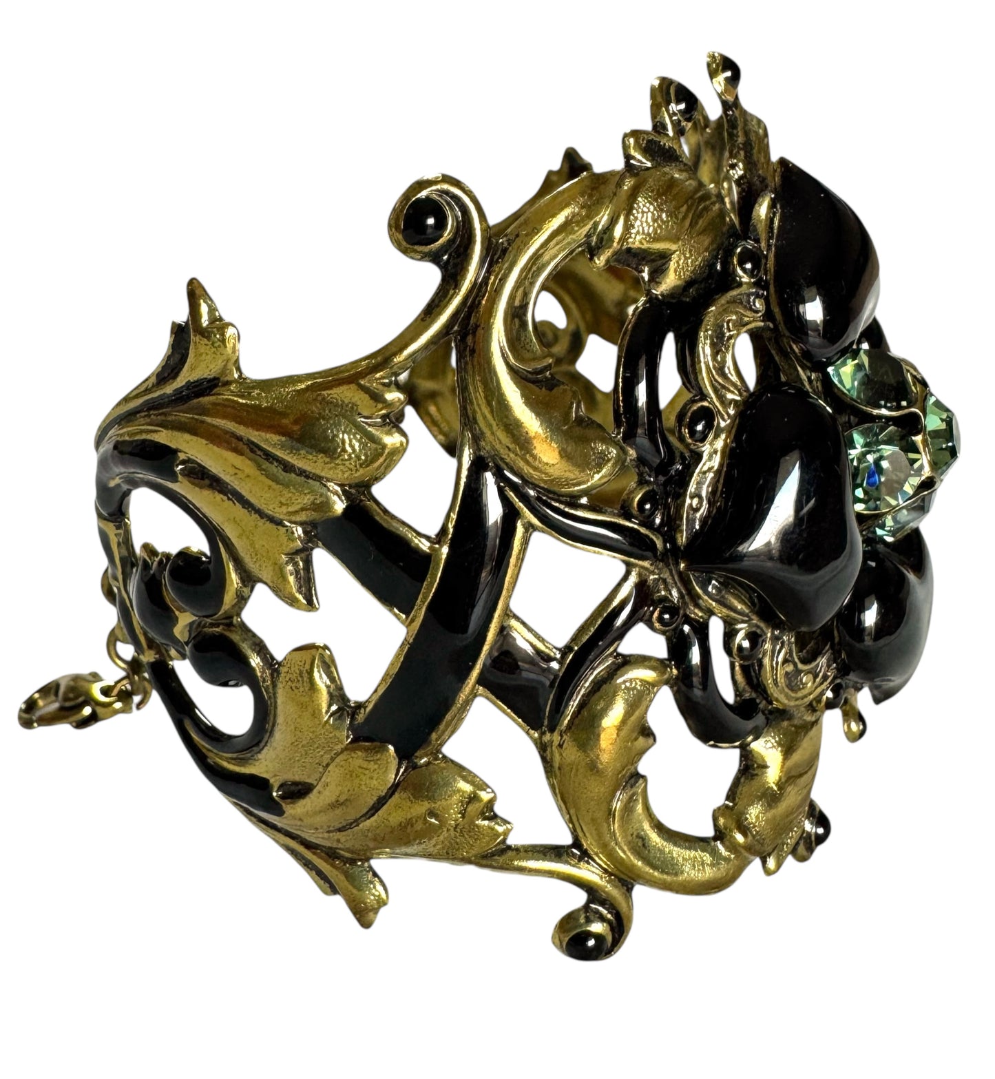 1990's Satellite Baroque Heart Cuff Bracelet