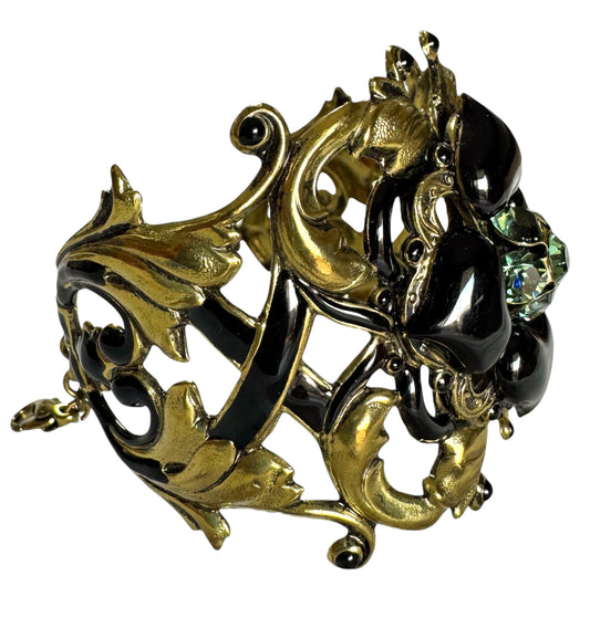 1990's Satellite Baroque Heart Cuff Bracelet