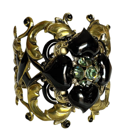 1990's Satellite Baroque Heart Cuff Bracelet