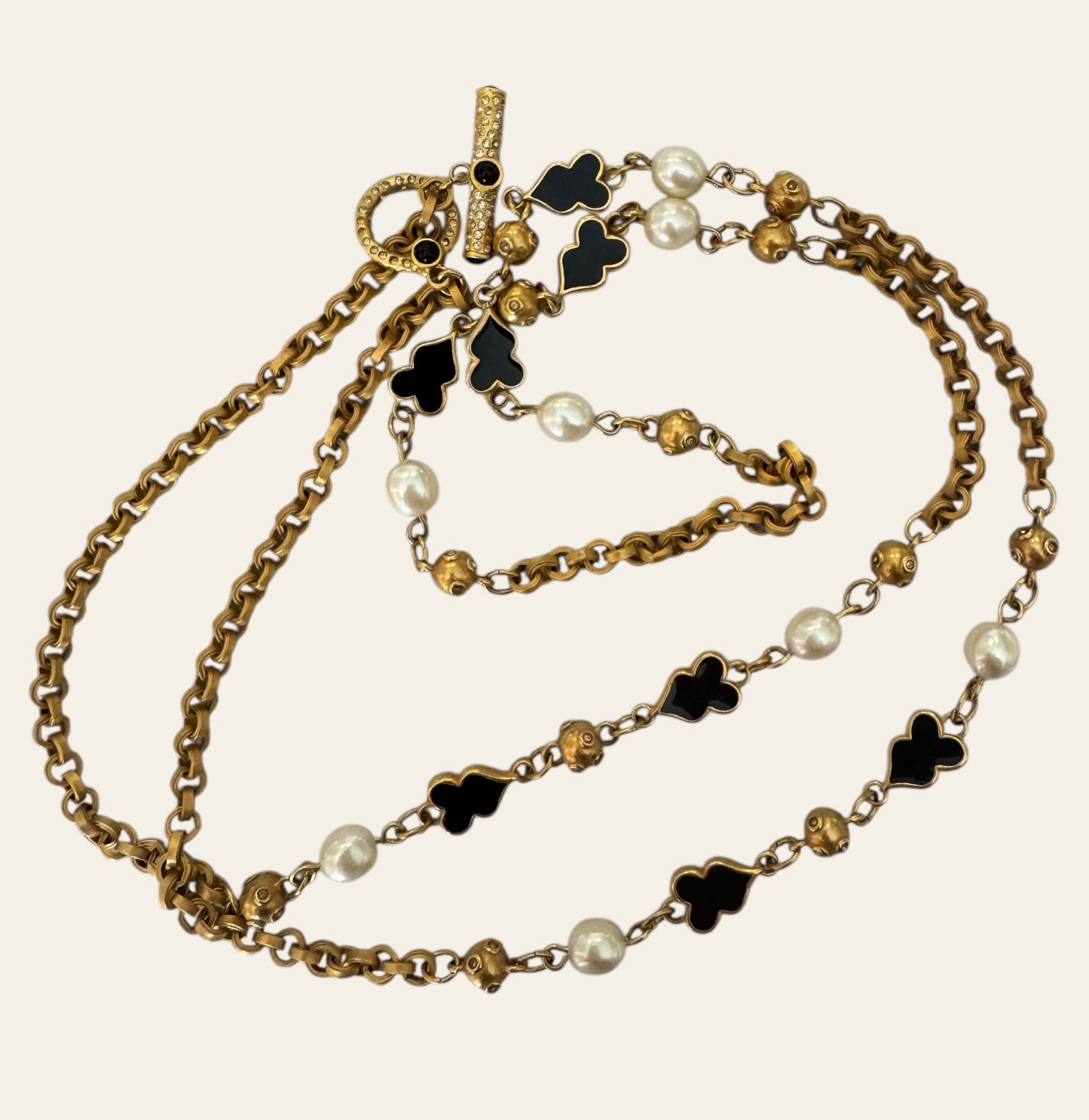 Art Deco Revival Long Chain Necklace