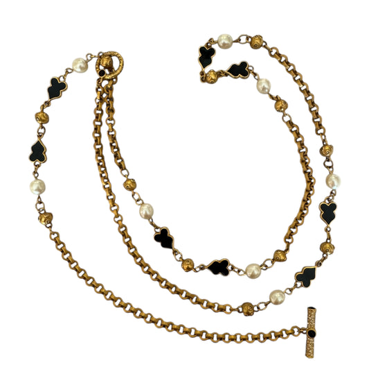 Art Deco Revival Long Chain Necklace