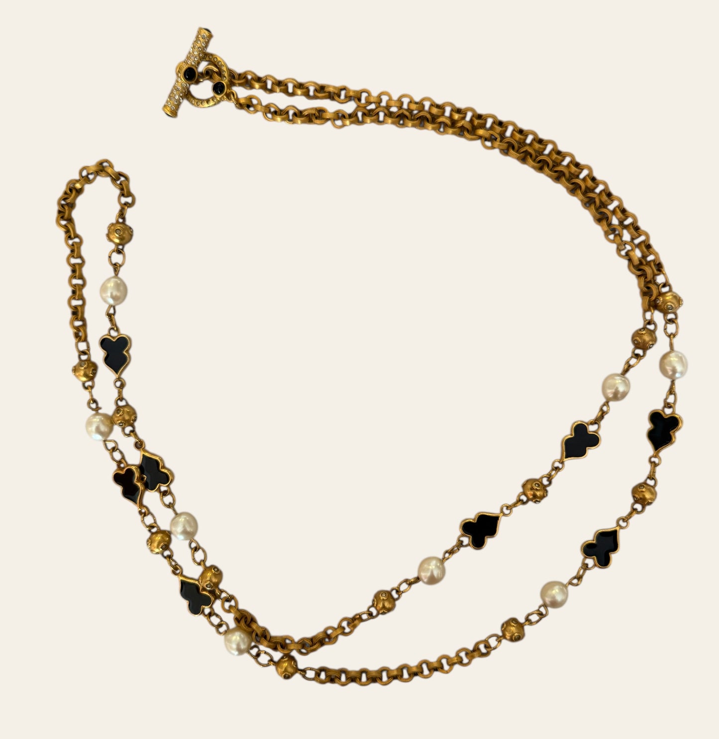Art Deco Revival Long Chain Necklace