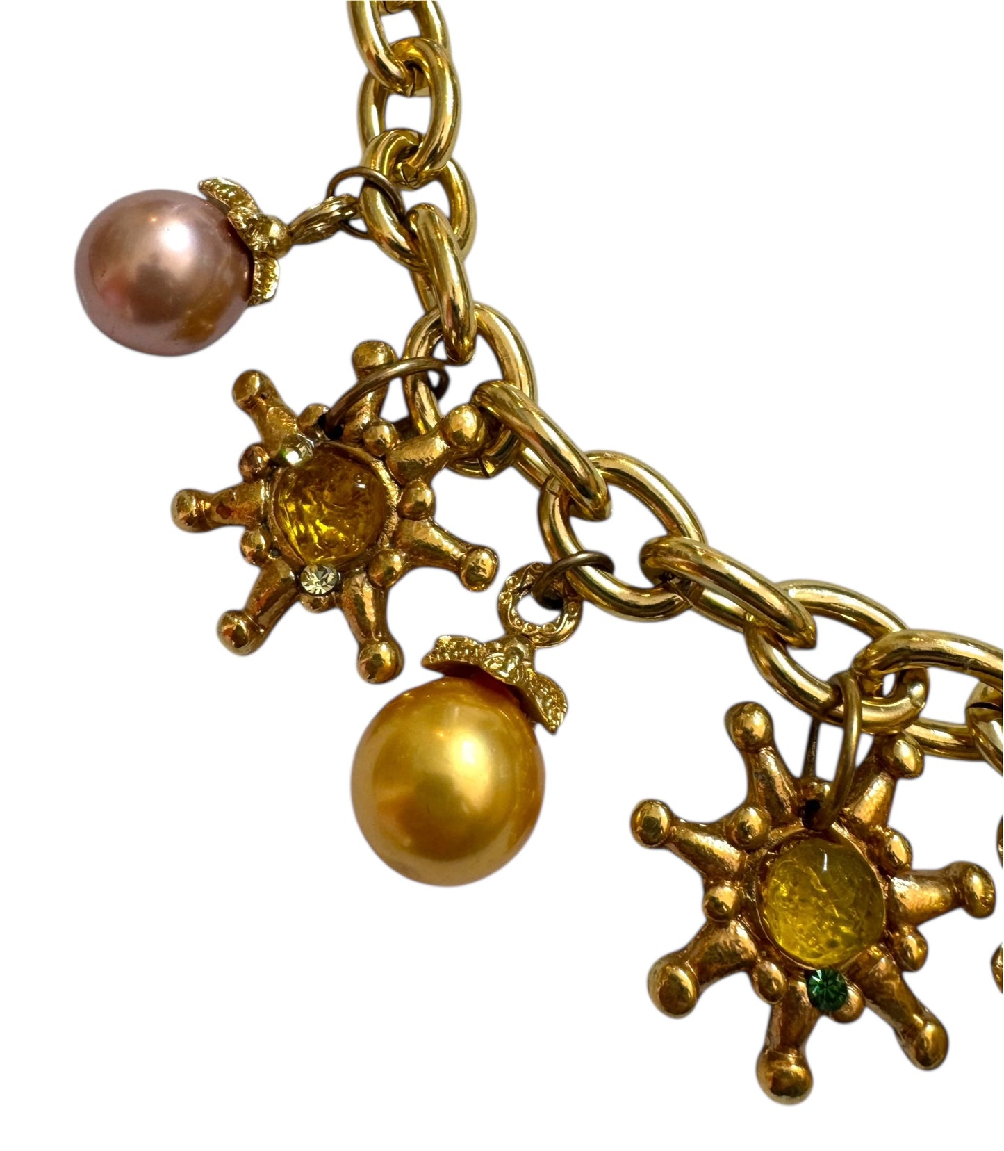1980s Jacky de G. Solar Charm Statement Necklace