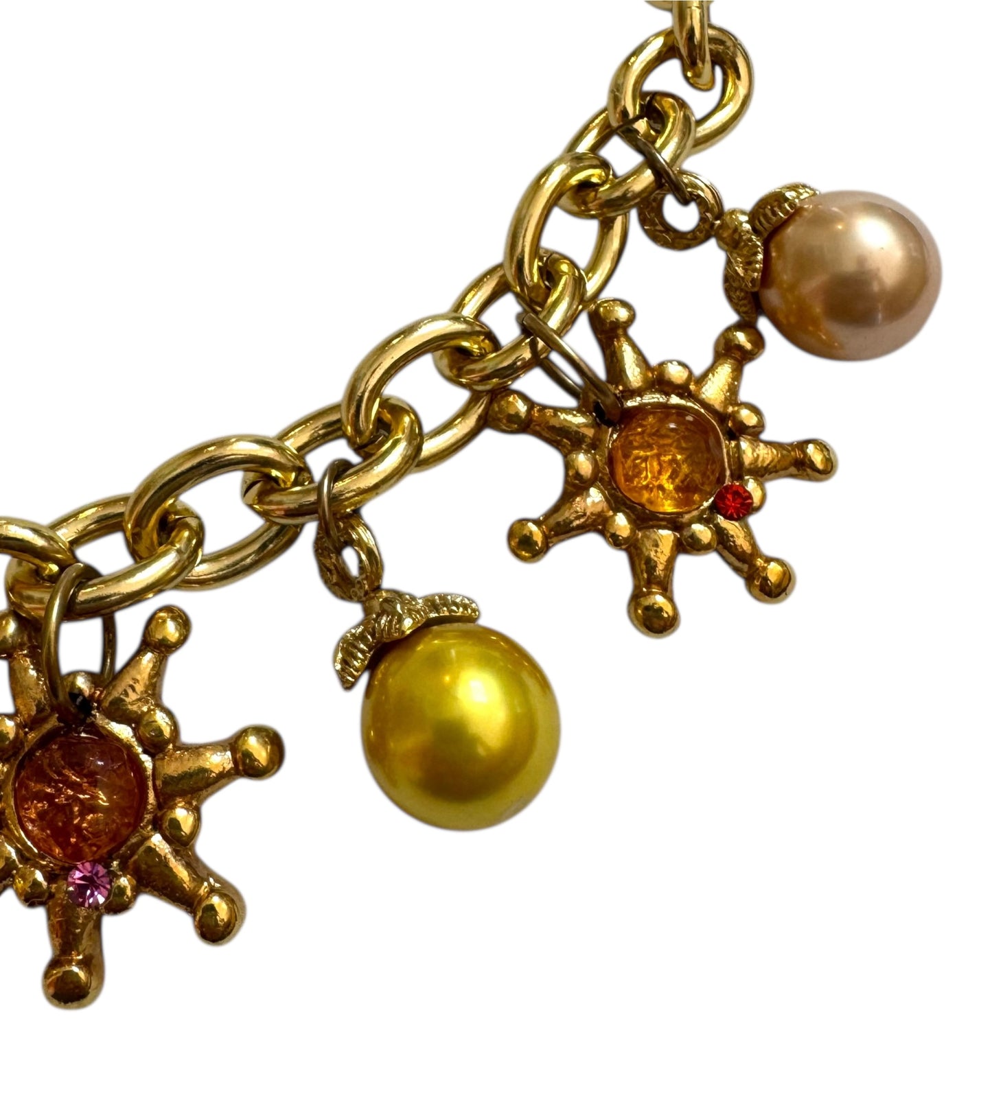 1980s Jacky de G. Solar Charm Statement Necklace