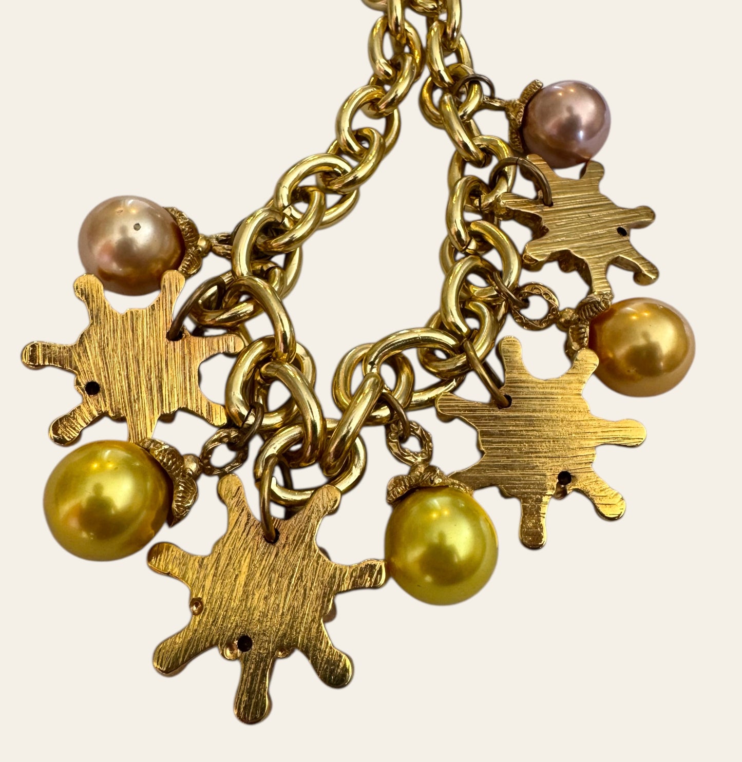 1980s Jacky de G. Solar Charm Statement Necklace