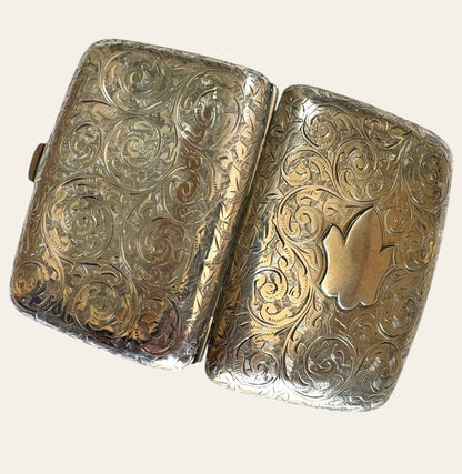 Edwardian Sterling Silver Cigarette Case — Hand-Engraved Birmingham 1903