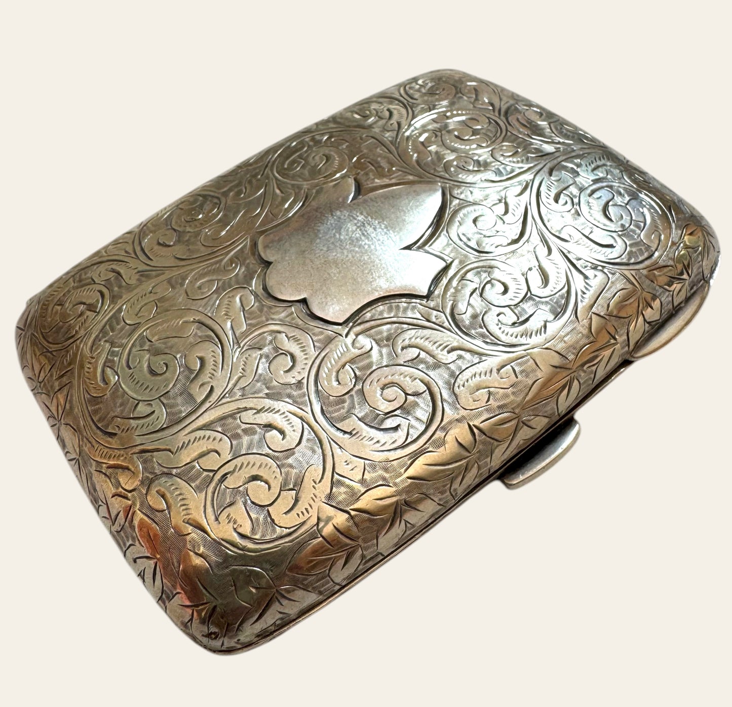 Edwardian Sterling Silver Cigarette Case — Hand-Engraved Birmingham 1903
