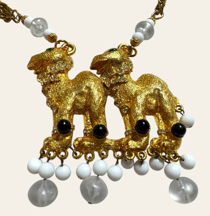 1990s Massive Alexis Kirk Double Camel Necklace