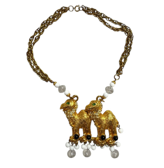 1990s Massive Alexis Kirk Double Camel Necklace