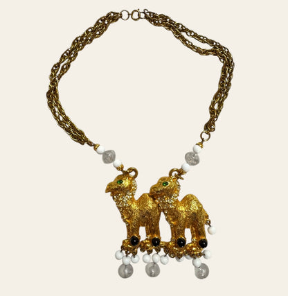 1990s Massive Alexis Kirk Double Camel Necklace