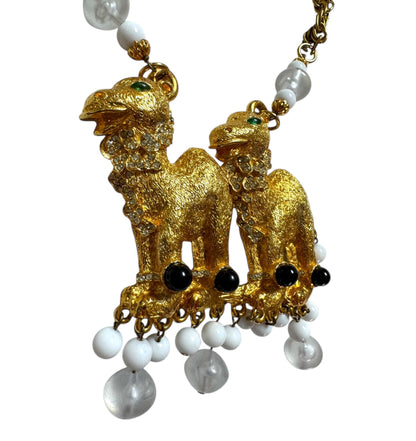 1990s Massive Alexis Kirk Double Camel Necklace