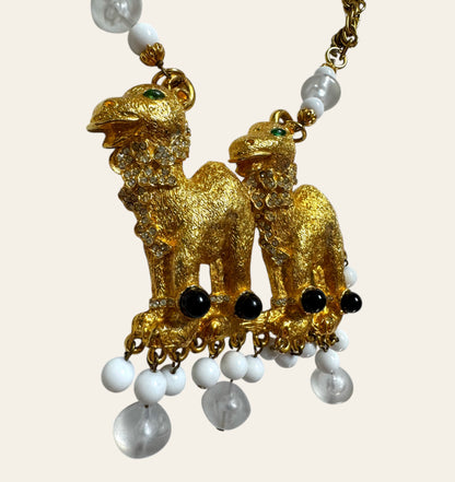 1990s Massive Alexis Kirk Double Camel Necklace