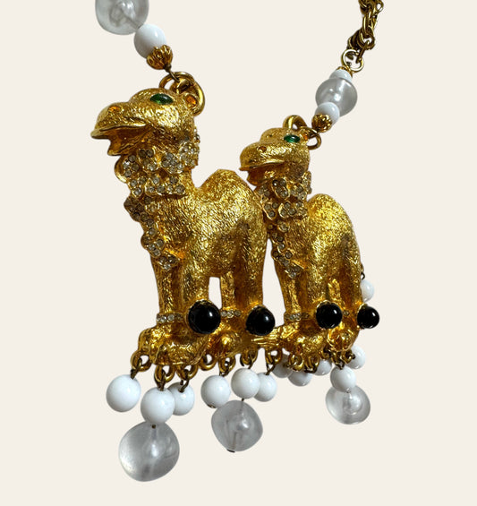 1990s Massive Alexis Kirk Double Camel Necklace