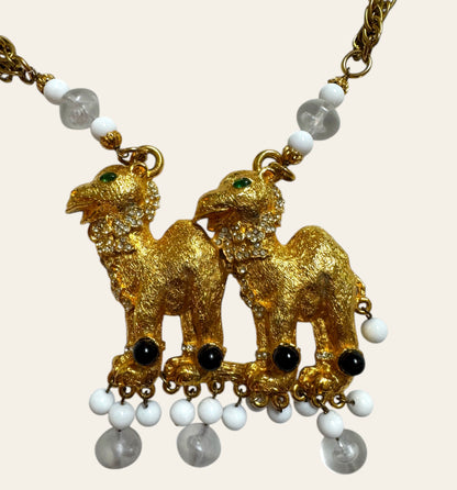 1990s Massive Alexis Kirk Double Camel Necklace