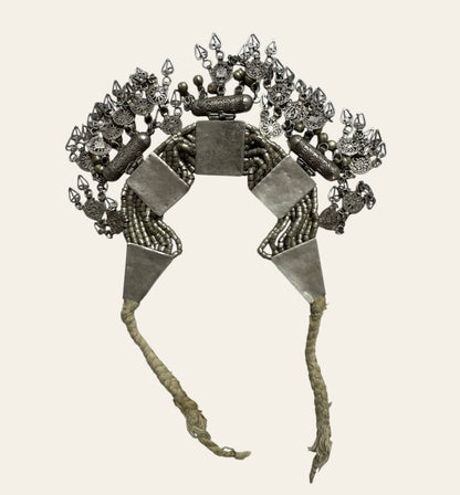 1930s Massive Antique Yemeni Tribal Silver Choker Necklace