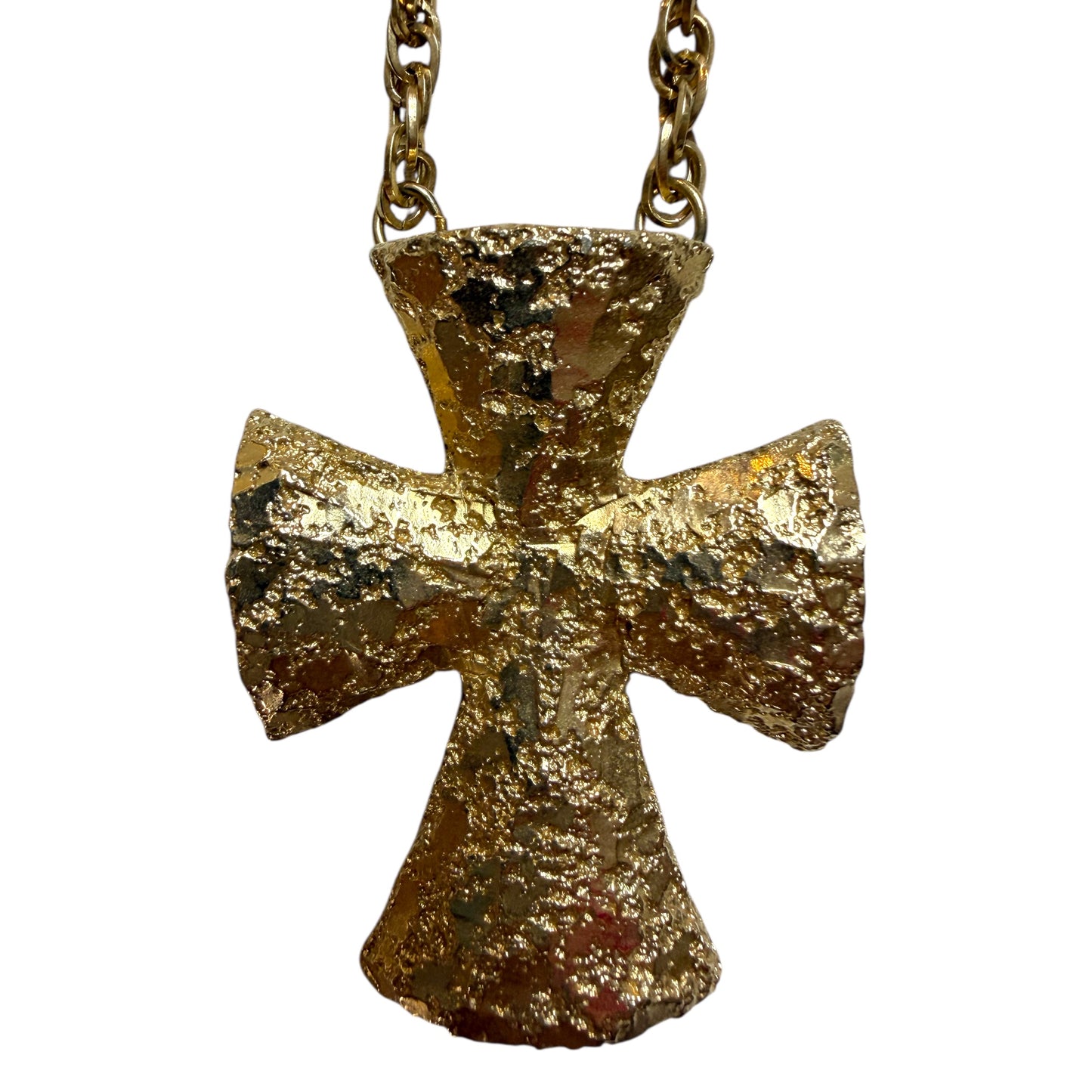 1970s Sarah Coventry Gold-Tone Cross Pendant Necklace