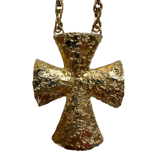 1970s Sarah Coventry Gold-Tone Cross Pendant Necklace