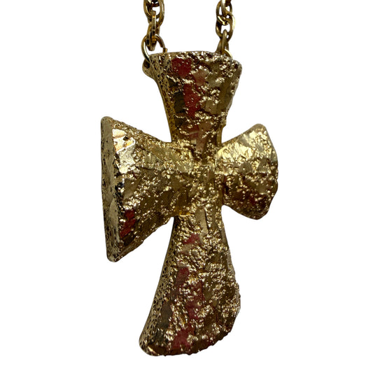 1970s Sarah Coventry Gold-Tone Cross Pendant Necklace