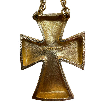 1970s Sarah Coventry Gold-Tone Cross Pendant Necklace