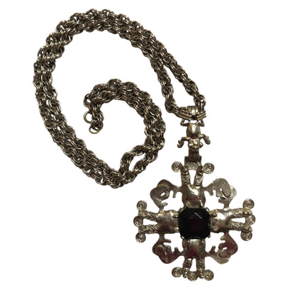 Massive Brutalist Frog Medallion Necklace