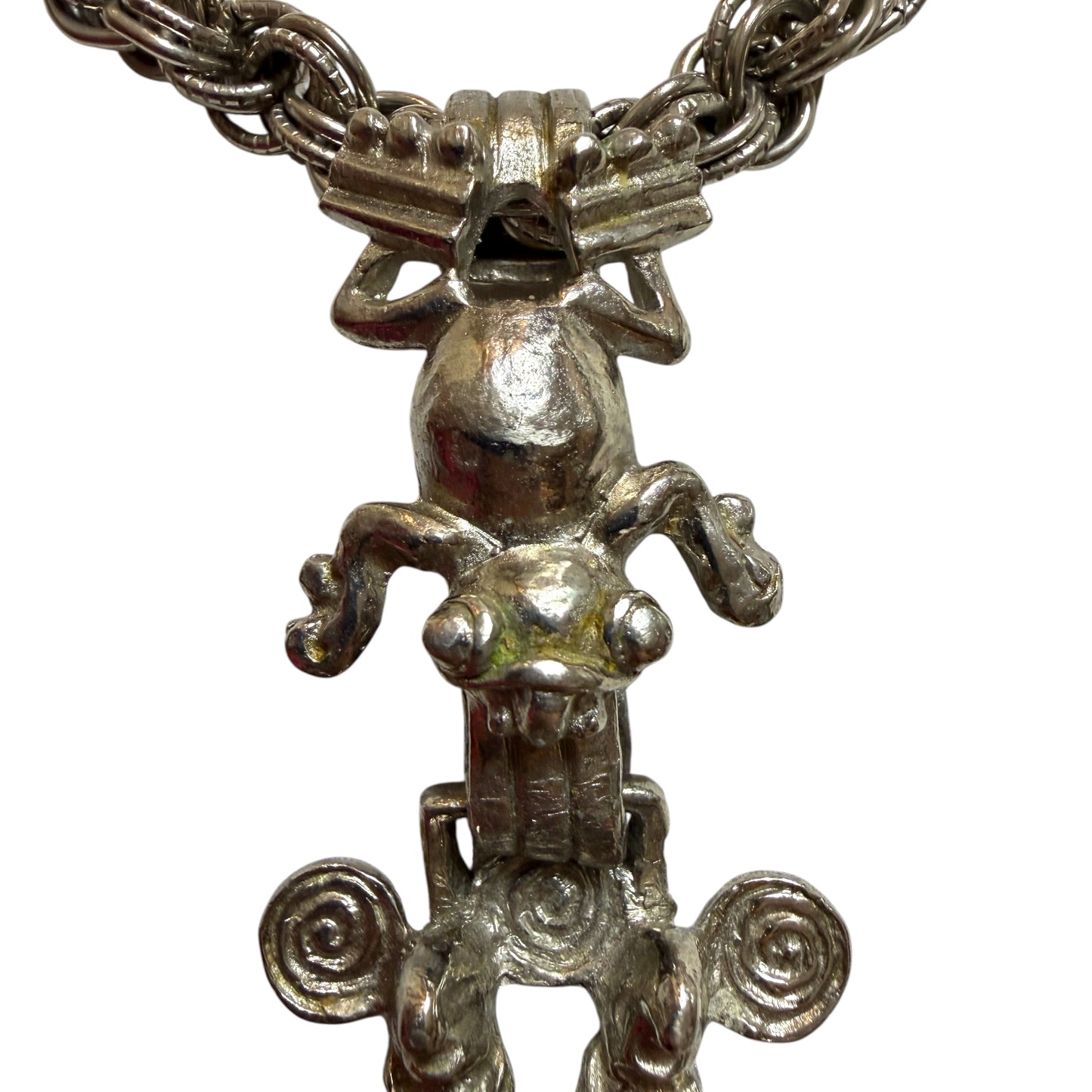 Massive Brutalist Frog Medallion Necklace